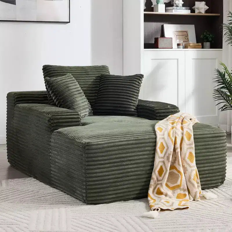 Divano letto futon Okak Modern Oversized in velluto con morbidi cuscini, comodo divano lounge per soggiorno, appartamento