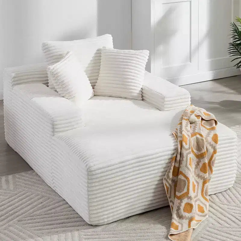 Divano letto futon Okak Modern Oversized in velluto con morbidi cuscini, comodo divano lounge per soggiorno, appartamento