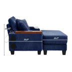 Okak Divano Futon Moderno Oversize con Pouf e Tavolino Girevole, Comoda Poltrona Letto per Soggiorno, Appartamento