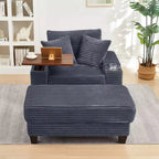 Okak Divano Futon Moderno Oversize con Pouf e Tavolino Girevole, Comoda Poltrona Letto per Soggiorno, Appartamento