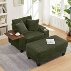Okak Divano Futon Moderno Oversize con Pouf e Tavolino Girevole, Comoda Poltrona Letto per Soggiorno, Appartamento