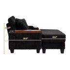 Okak Divano Futon Moderno Oversize con Pouf e Tavolino Girevole, Comoda Poltrona Letto per Soggiorno, Appartamento