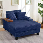 Okak Divano Futon Moderno Oversize con Pouf e Tavolino Girevole, Comoda Poltrona Letto per Soggiorno, Appartamento