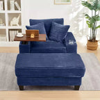 Okak Divano Futon Moderno Oversize con Pouf e Tavolino Girevole, Comoda Poltrona Letto per Soggiorno, Appartamento