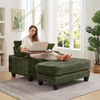 Okak Divano Futon Moderno Oversize con Pouf e Tavolino Girevole, Comoda Poltrona Letto per Soggiorno, Appartamento