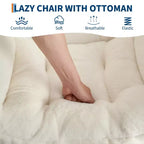 Poltrona con Pouf, Divano Moderno per Soggiorno e Lettura, Tasca Laterale, per Soggiorno, Camera da Letto