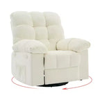 Rocking Recliner Chair, 360 Swivel Rocker, Lazy Boy Recliner Single Sofa, Extra Wide Manual Recliners, Chenille Upholstery Overstuffed Soft