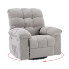 Poltrona Reclinabile Basculante, Girevole a 360°, Reclinabile Singola Lazy Boy, Recliner Manuale Extra Largo, Rivestimento in ciniglia Sovraccarico Morbido