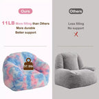 Poltrona a sacco di lusso in morbida pelliccia sintetica con braccioli e schienale, lettino ergonomico in memory foam per soggiorno, camera da letto, ufficio