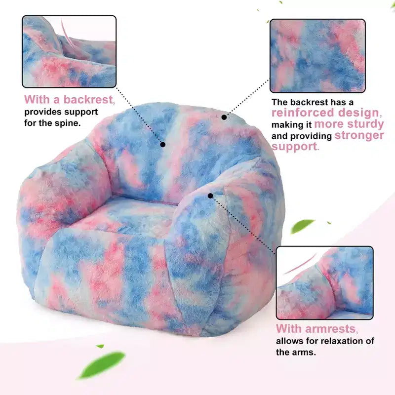 Poltrona a sacco di lusso in morbida pelliccia sintetica con braccioli e schienale, lettino ergonomico in memory foam per soggiorno, camera da letto, ufficio