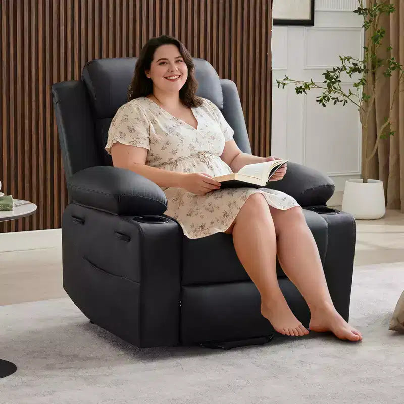 Poltrone Reclinabili Elettriche per Adulti, Recliner con Poggiatesta Elettrico e Porte di Ricarica, Poltrona Divano Reclinabile Elettrica per Soggiorno