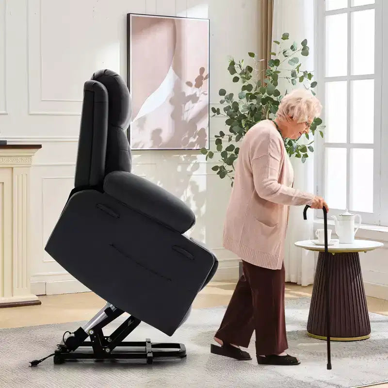 Poltrone Reclinabili Elettriche per Adulti, Recliner con Poggiatesta Elettrico e Porte di Ricarica, Poltrona Divano Reclinabile Elettrica per Soggiorno