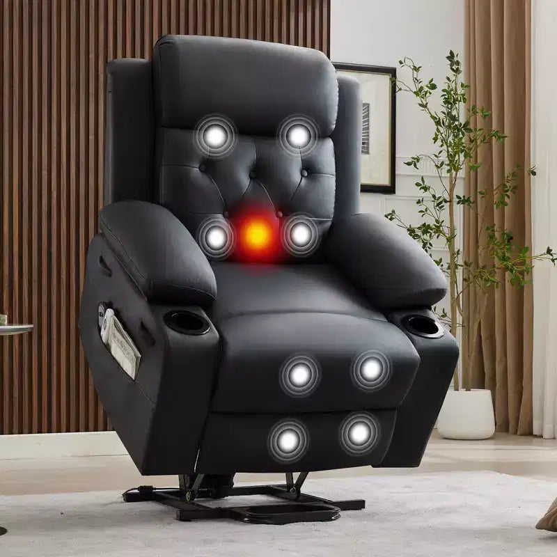 Poltrone Reclinabili Elettriche per Adulti, Recliner con Poggiatesta Elettrico e Porte di Ricarica, Poltrona Divano Reclinabile Elettrica per Soggiorno