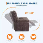 Divano reclinabile manuale, Poltrona reclinabile in velluto a coste, Reclinabile regolabile, Braccioli con cuscini, Imbottitura spessa, Capacità 180 kg, per camera da letto, home theater