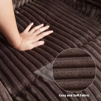 Divano reclinabile manuale, Poltrona reclinabile in velluto a coste, Reclinabile regolabile, Braccioli con cuscini, Imbottitura spessa, Capacità 180 kg, per camera da letto, home theater