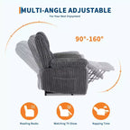 Divano reclinabile manuale, Poltrona reclinabile in velluto a coste, Reclinabile regolabile, Braccioli con cuscini, Imbottitura spessa, Capacità 180 kg, per camera da letto, home theater