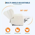 Divano reclinabile manuale, Poltrona reclinabile in velluto a coste, Reclinabile regolabile, Braccioli con cuscini, Imbottitura spessa, Capacità 180 kg, per camera da letto, home theater