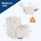 Divano reclinabile manuale, Poltrona reclinabile in velluto a coste, Reclinabile regolabile, Braccioli con cuscini, Imbottitura spessa, Capacità 180 kg, per camera da letto, home theater