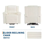 Divano reclinabile manuale, Poltrona reclinabile in velluto a coste, Reclinabile regolabile, Braccioli con cuscini, Imbottitura spessa, Capacità 180 kg, per camera da letto, home theater