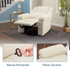 Divano reclinabile manuale, Poltrona reclinabile in velluto a coste, Reclinabile regolabile, Braccioli con cuscini, Imbottitura spessa, Capacità 180 kg, per camera da letto, home theater