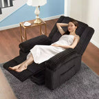 Divano reclinabile manuale, Poltrona reclinabile in velluto a coste, Reclinabile regolabile, Braccioli con cuscini, Imbottitura spessa, Capacità 180 kg, per camera da letto, home theater