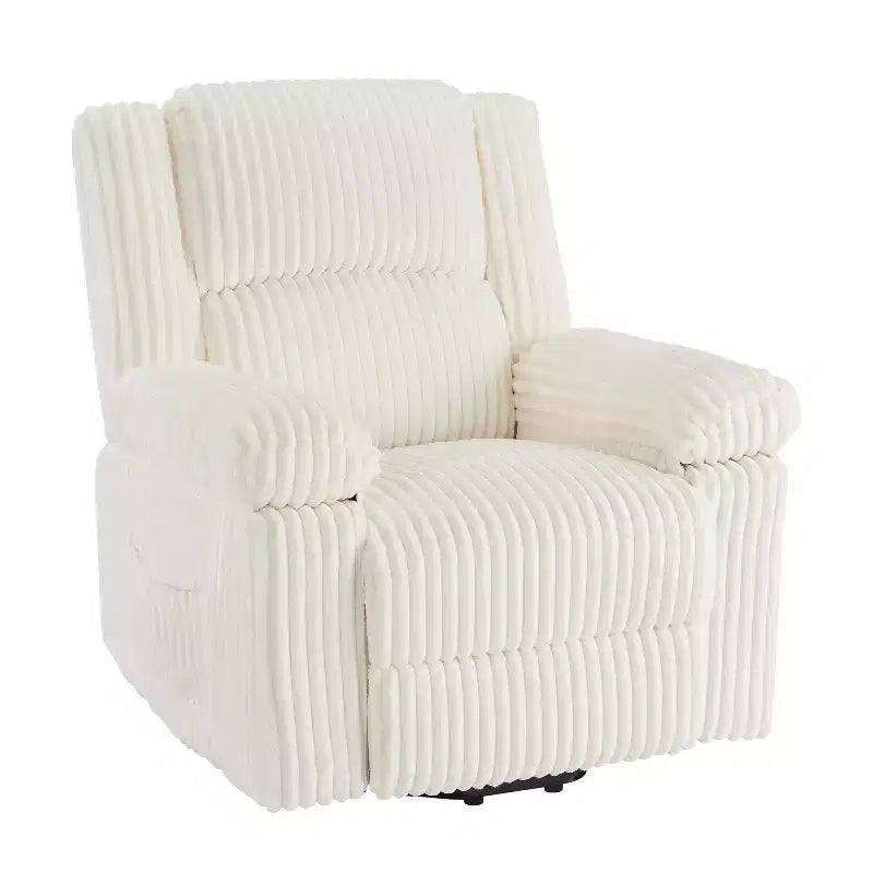 Divano reclinabile manuale, Poltrona reclinabile in velluto a coste, Reclinabile regolabile, Braccioli con cuscini, Imbottitura spessa, Capacità 180 kg, per camera da letto, home theater
