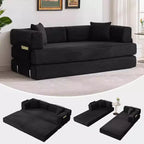 78 Convertible Chaise Lounge Sofa Bed, Corduroy Folding Sleeper Sofa, Oversized Folding Chair, No-Assembly, Modular Couch Bed Lounge Couch