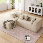 Modular Sectional Couches for Living Room, Modern Polyester Upholstered L Shaped Couch with Pillows, Cloud Upholstered Sofa