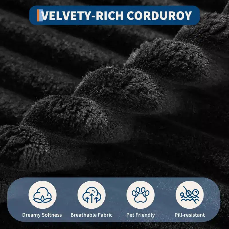 Poltrona Sdraio Oversize da Interno 61", Divano Senza Struttura Rivestito in Velluto a Coste, Comodo Divano Cloud Senza Struttura per 2 Persone, 4 Cuscini e Braccioli