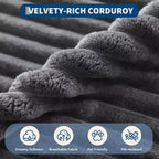 Poltrona Sdraio Oversize da Interno 61", Divano Senza Struttura Rivestito in Velluto a Coste, Comodo Divano Cloud Senza Struttura per 2 Persone, 4 Cuscini e Braccioli