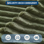 Poltrona Sdraio Oversize da Interno 61", Divano Senza Struttura Rivestito in Velluto a Coste, Comodo Divano Cloud Senza Struttura per 2 Persone, 4 Cuscini e Braccioli