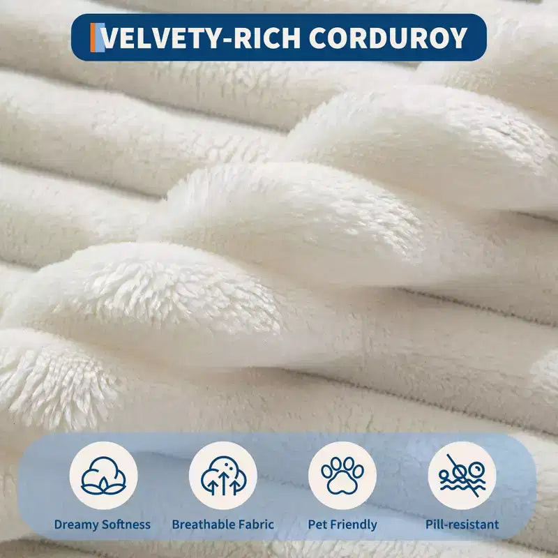 Poltrona Sdraio Oversize da Interno 61", Divano Senza Struttura Rivestito in Velluto a Coste, Comodo Divano Cloud Senza Struttura per 2 Persone, 4 Cuscini e Braccioli