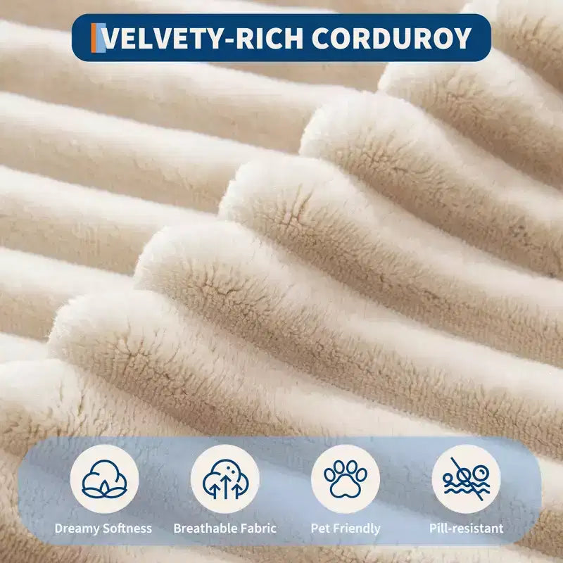 Poltrona Sdraio Oversize da Interno 61", Divano Senza Struttura Rivestito in Velluto a Coste, Comodo Divano Cloud Senza Struttura per 2 Persone, 4 Cuscini e Braccioli