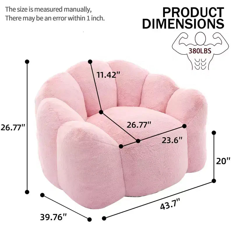 Okak Modern Relax Poltrona a Sacco Oversize in Peluche "Nuvola" con Braccioli, Divano Singolo con Seduta Profonda per Soggiorno, Appartamento, Camera degli Ospiti