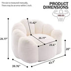 Okak Modern Relax Poltrona a Sacco Oversize in Peluche "Nuvola" con Braccioli, Divano Singolo con Seduta Profonda per Soggiorno, Appartamento, Camera degli Ospiti