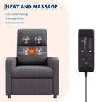 Poltrona Reclinabile, Divano Reclinabile Regolabile, Poltrona Relax, Schienale Alto Ergonomico, Seduta Imbottita, 2 Tasche Laterali, per Soggiorno