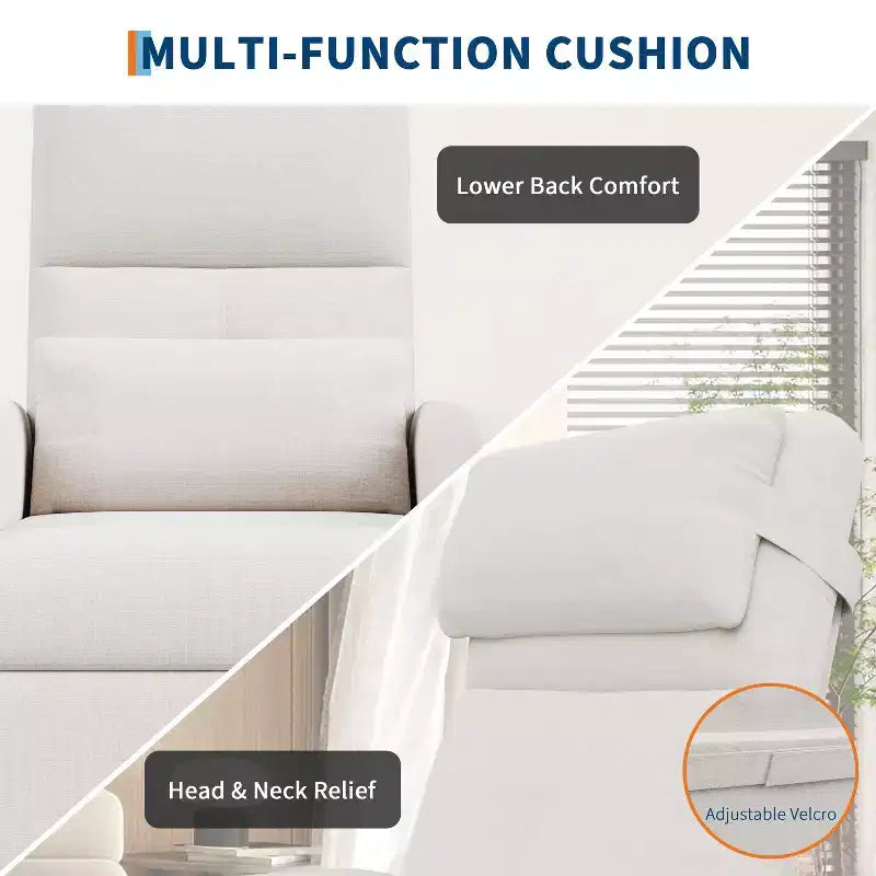 Poltrona Reclinabile, Divano Reclinabile Regolabile, Poltrona Relax, Schienale Alto Ergonomico, Seduta Imbottita, 2 Tasche Laterali, per Soggiorno
