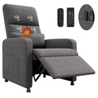 Poltrona Reclinabile, Divano Reclinabile Regolabile, Poltrona Relax, Schienale Alto Ergonomico, Seduta Imbottita, 2 Tasche Laterali, per Soggiorno