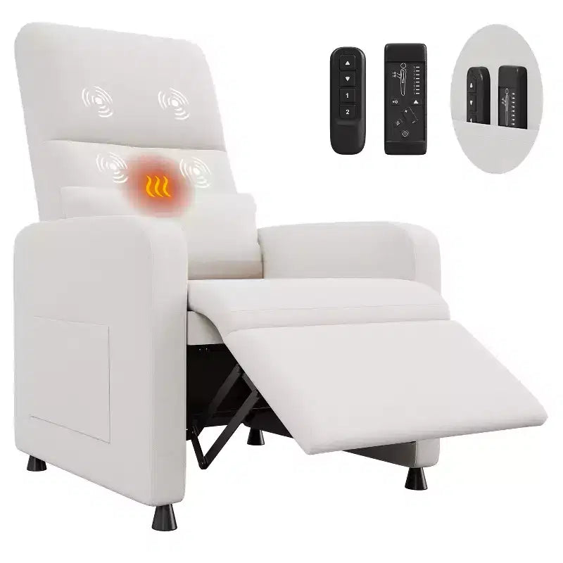 Poltrona Reclinabile, Divano Reclinabile Regolabile, Poltrona Relax, Schienale Alto Ergonomico, Seduta Imbottita, 2 Tasche Laterali, per Soggiorno