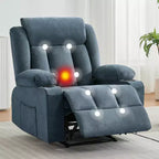 Massage Rocker Recliner Chair, Comfy Overstuffed Rocking Chair with Side Pockets, Front Pockets and Cup Holder, Easy Assembly
