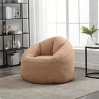 Poltrona Sacco con Poggiapiedi, Poltrona Sacco in Schiuma ad Alta Densità, Poltrona Moderna con Pouf