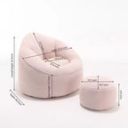 Poltrona Sacco con Poggiapiedi, Poltrona Sacco in Schiuma ad Alta Densità, Poltrona Moderna con Pouf