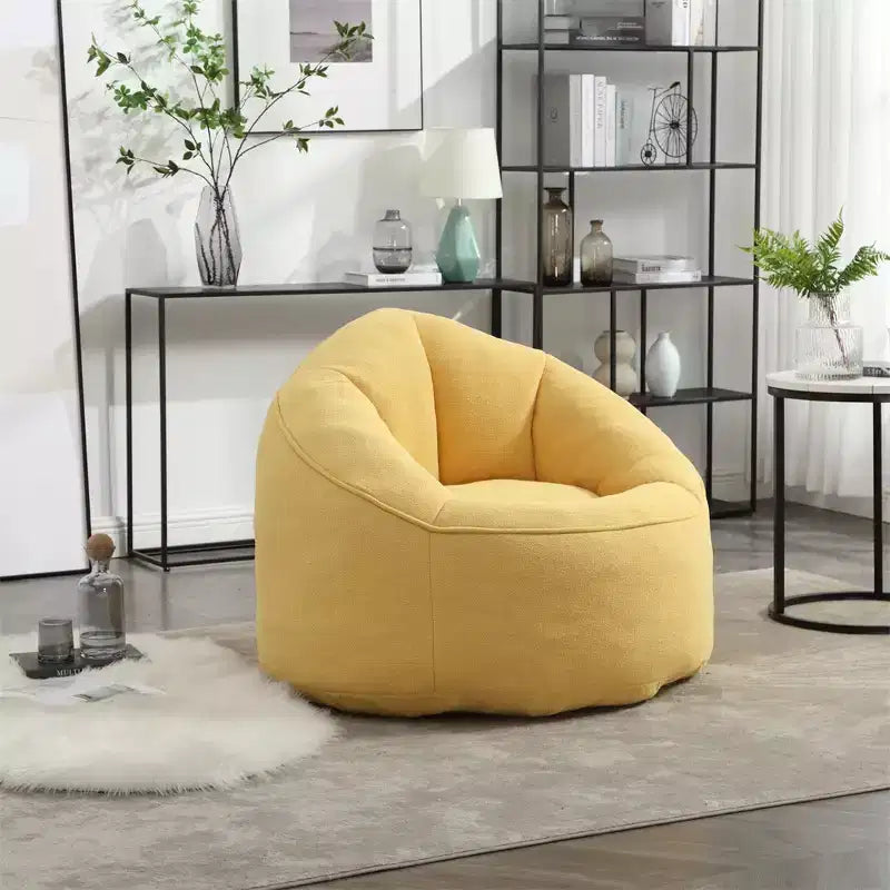 Poltrona Sacco con Poggiapiedi, Poltrona Sacco in Schiuma ad Alta Densità, Poltrona Moderna con Pouf