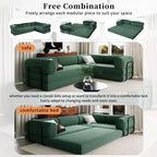 Divano Letto Angolare in Velluto a Coste Clihome, Sezionale Modulare con Chaise Reversibile e Schiuma ad Alta Densità per un Soggiorno Versatile