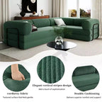 Divano Letto Angolare in Velluto a Coste Clihome, Sezionale Modulare con Chaise Reversibile e Schiuma ad Alta Densità per un Soggiorno Versatile