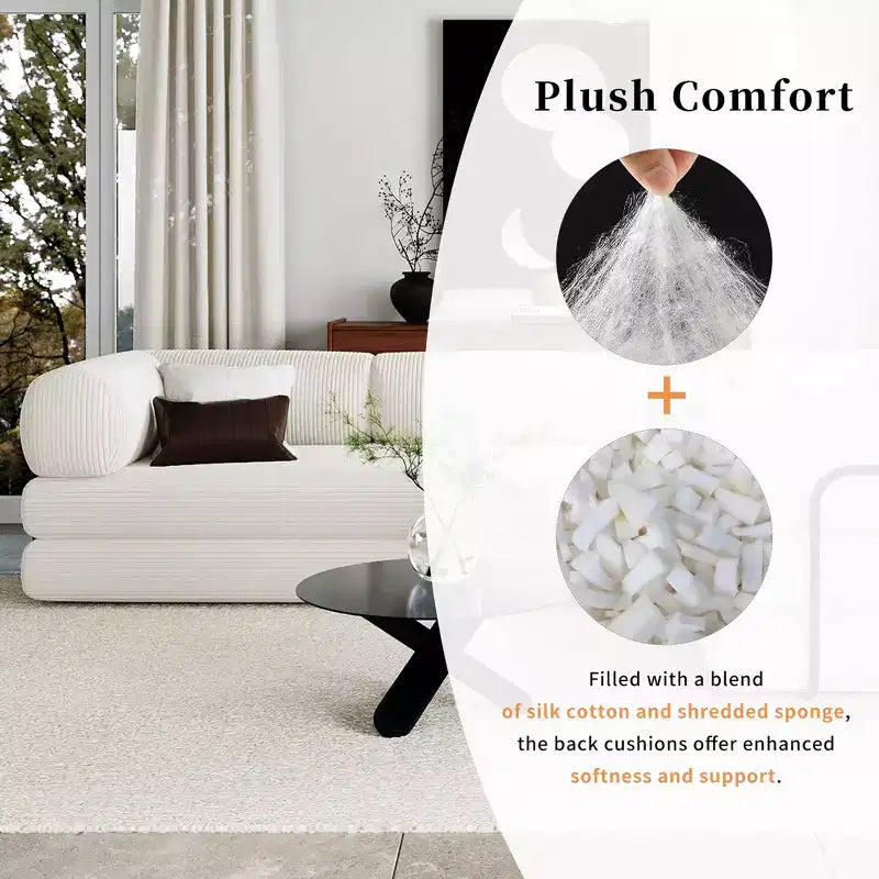 Divano Letto Angolare in Velluto a Coste Clihome, Sezionale Modulare con Chaise Reversibile e Schiuma ad Alta Densità per un Soggiorno Versatile