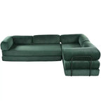 Divano Letto Angolare in Velluto a Coste Clihome, Sezionale Modulare con Chaise Reversibile e Schiuma ad Alta Densità per un Soggiorno Versatile