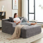 Poltrona allungabile convertibile oversize da 49,2 pollici per interni, divano letto a nuvola con rivestimento in velluto a coste, nessun assemblaggio richiesto, per soggiorno, camera da letto