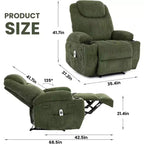 Comoda poltrona reclinabile in velluto a coste, design regolabile, 2 tasche laterali e montaggio senza attrezzi, poltrona reclinabile girevole a 360°, per soggiorno, camera da letto