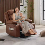 Comoda poltrona reclinabile in velluto a coste, reclinabile a sollevamento oversize in pelle PU, design regolabile, tasche laterali, due portabicchieri, per soggiorno, camera da letto